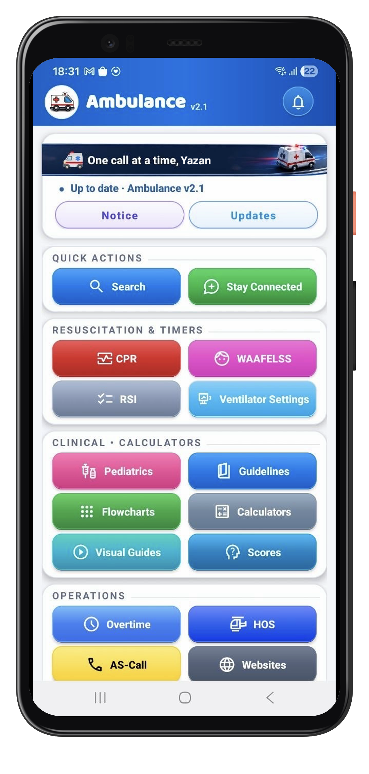 Android app home screen