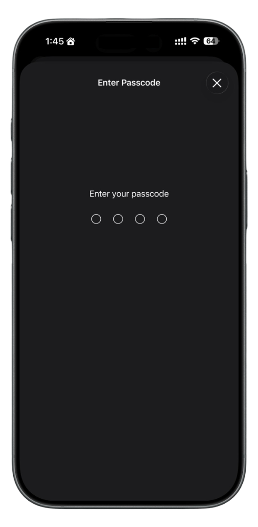 Enter passcode